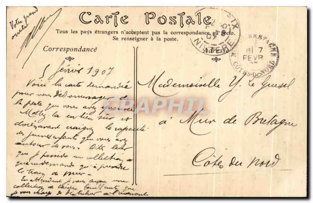 Um MORLAIX — Innenansicht der Kapelle La Salette — ND Phot - Rückseite