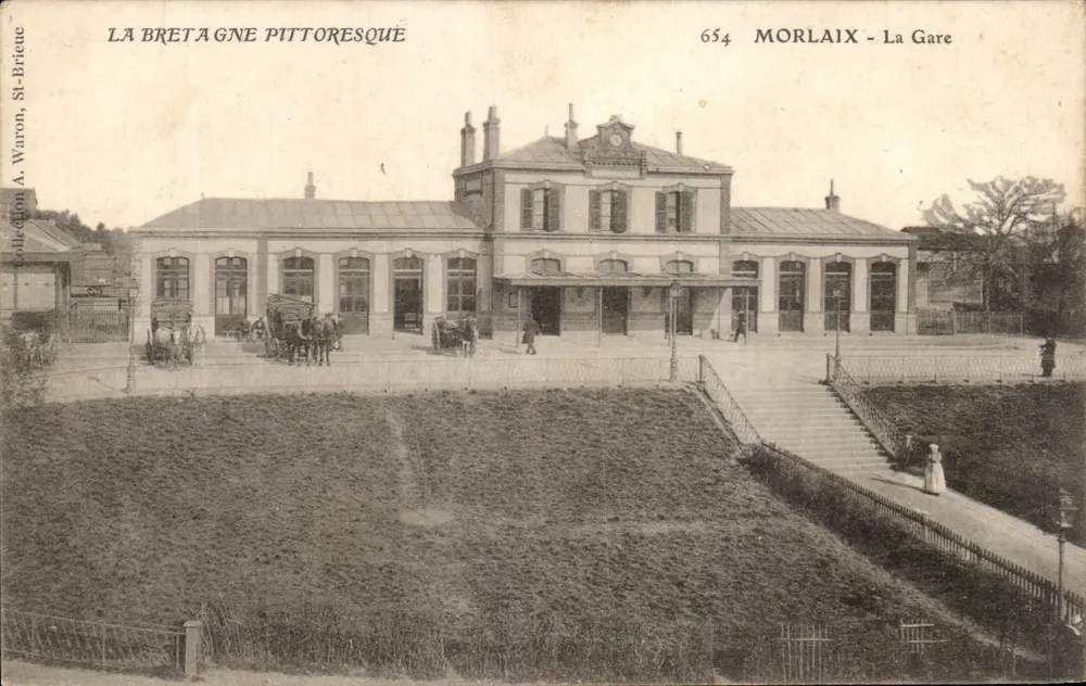 Morlaix - A Estação — série 654, editada por A. Warron, St-Brieuc - Frente
