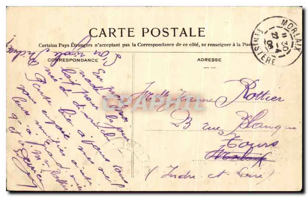 Morlaix — Colégio dos Meninos — Cliché Bocher - Verso