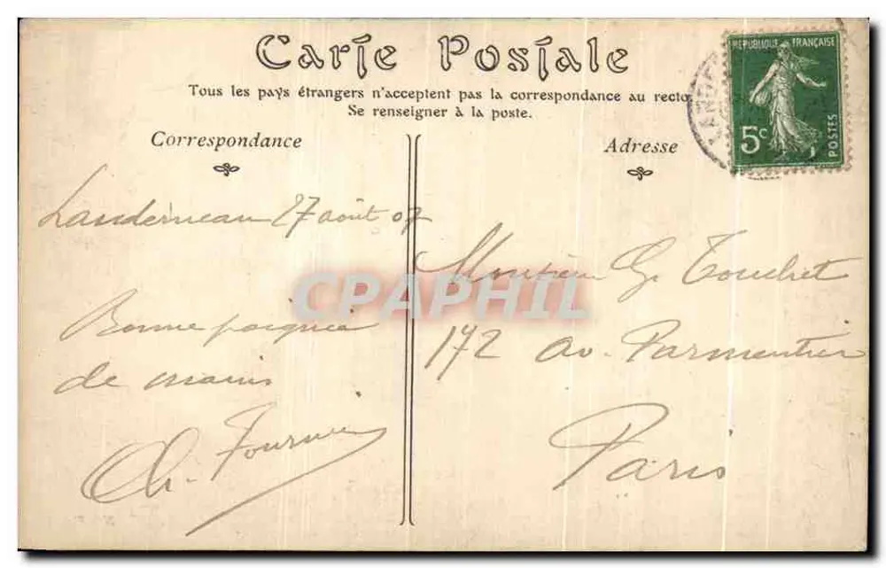 Morlaix — Alte Häuser und Aussicht auf die Grande-Rue — Verleger nicht sichtbar, Nr. 20 - Rückseite