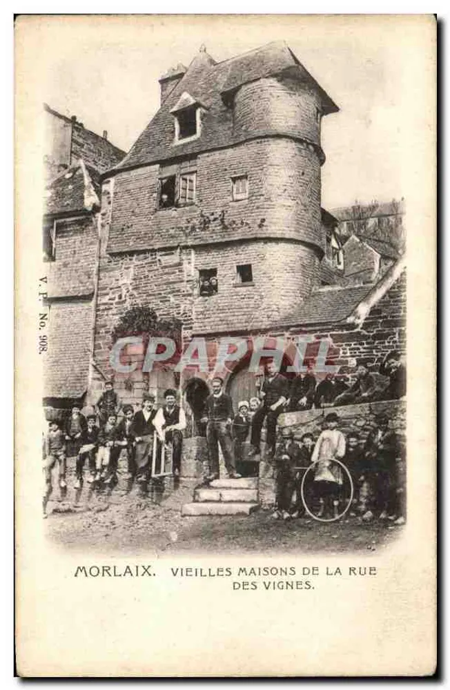 Morlaix — Alte Häuser in der Rue des Vignes — A.F. Nr. 208 - Vorderseite