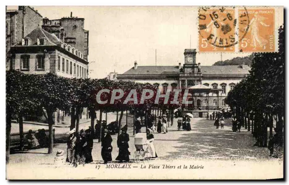 Morlaix — La Place Thiers Und Das Rathaus - Vorderseite
