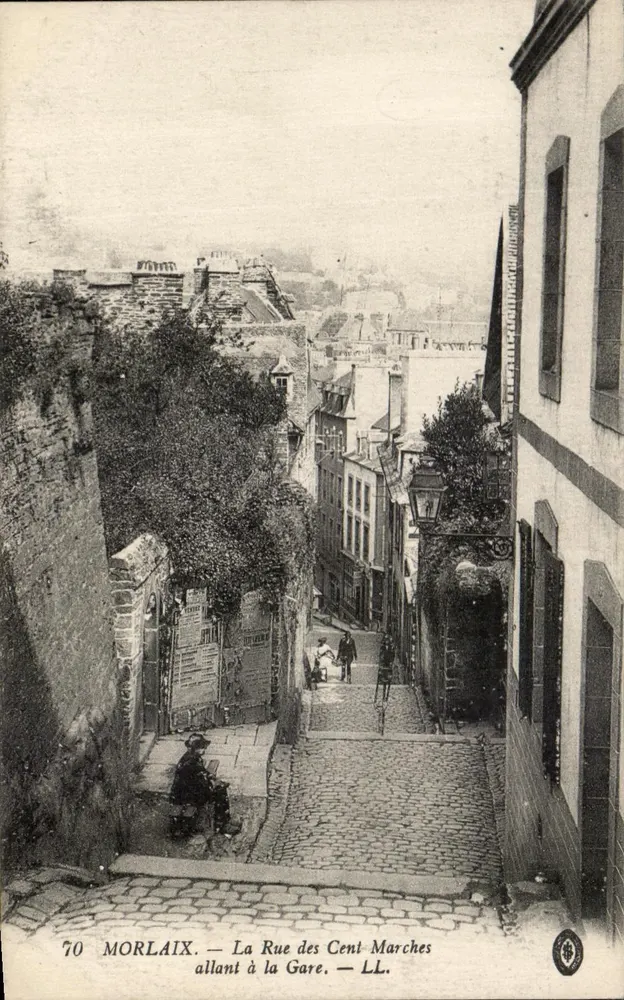 Morlaix — Die Straße der Hundert Stufen führend zur Station — LL, n°70 - Vorderseite