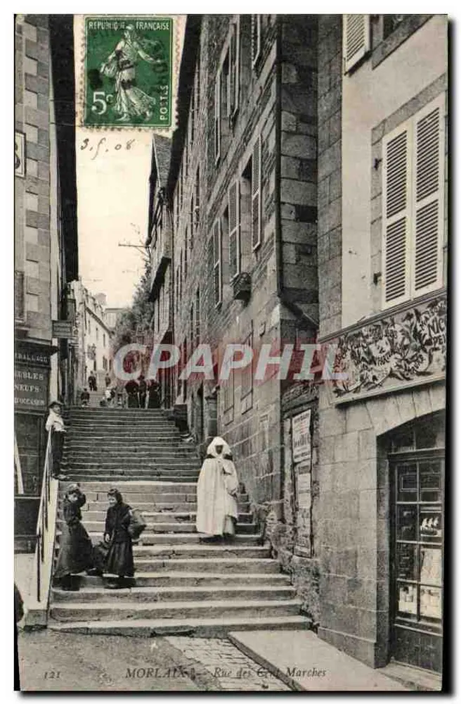 MORLAIX — Rue des Grands Marchés — Editor não identificado, n° de série 121 - Frente