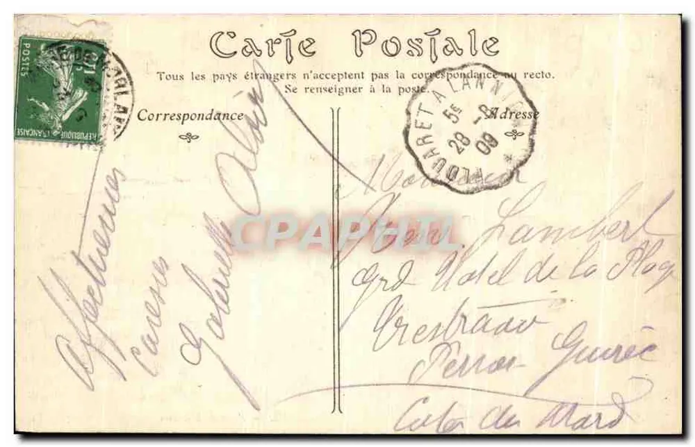 Morlaix — Praça de Viarmes — vista com viaduto e comércios - Verso
