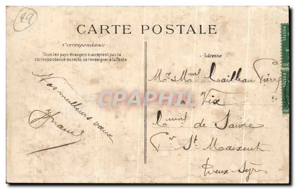 Les cigarières — COSTUMES BRETONS — MORLAIX — Éditeur ELD, n° 288 - Verso