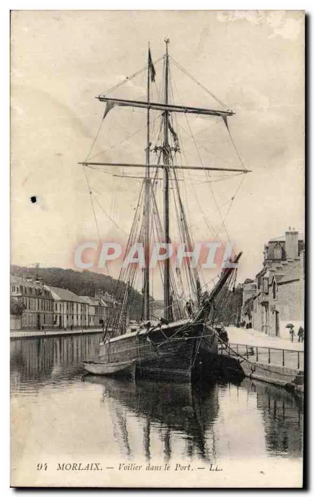 Morlaix — Segelschiff im Hafen — LL. - Vorderseite