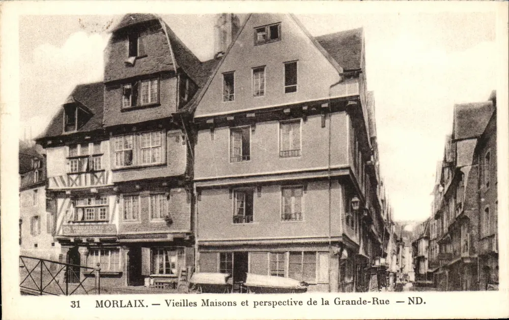 Morlaix — Alte Häuser und Perspektive der Grande-Rue — ND. - Vorderseite