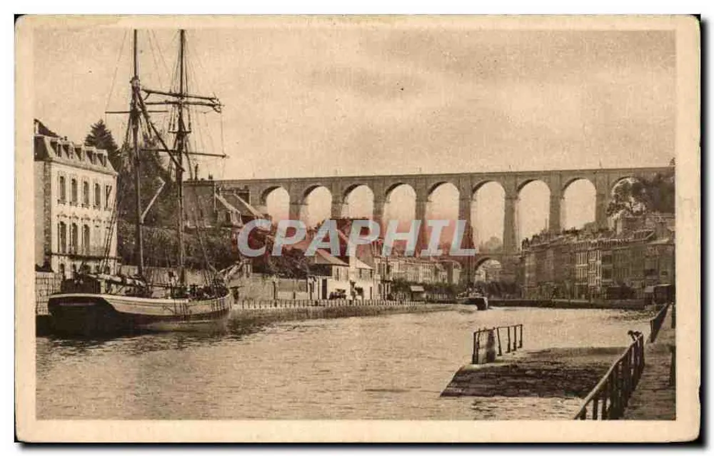 Morlaix — Der Hafen und der Viadukt — Imp. Letelier, Paris - Vorderseite