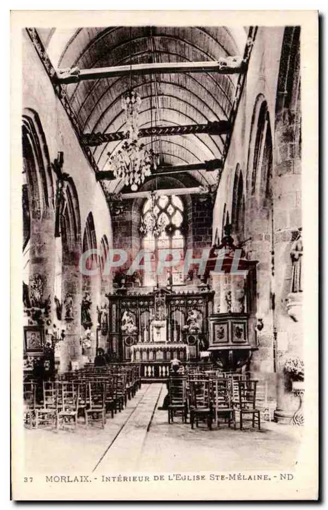 Morlaix - Innenansicht der Kirche Sainte-Mélanie - ND - Vorderseite