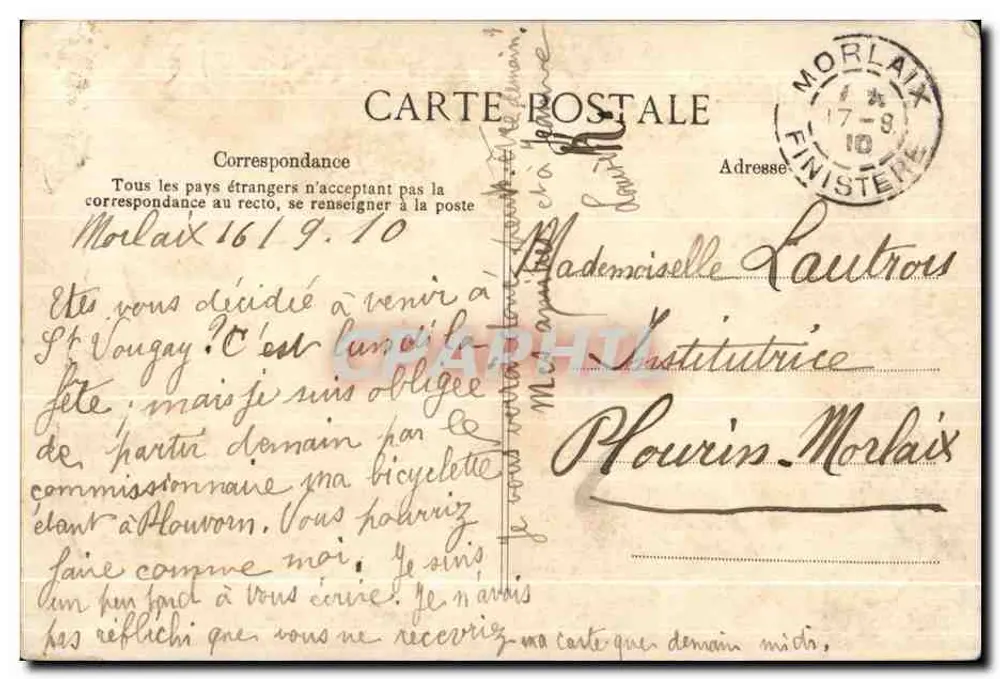 Morlaix — La Grande Rue, Seite der alten Märkte — Verlag E.D. - Rückseite