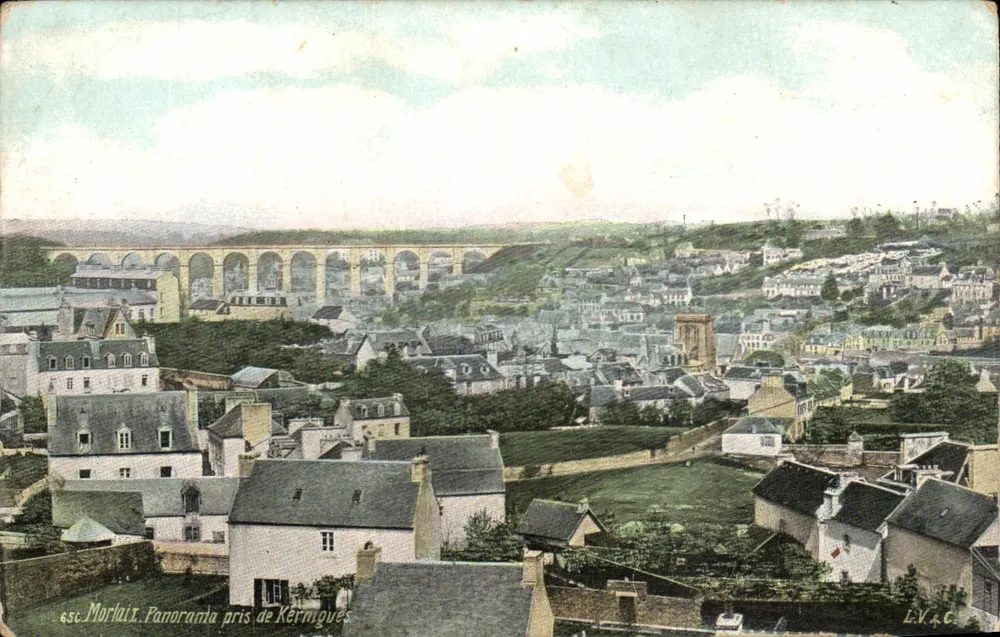 Morlaix - Panorama tirado de Kermiguez — L.V.A.C. n° 656 - Frente