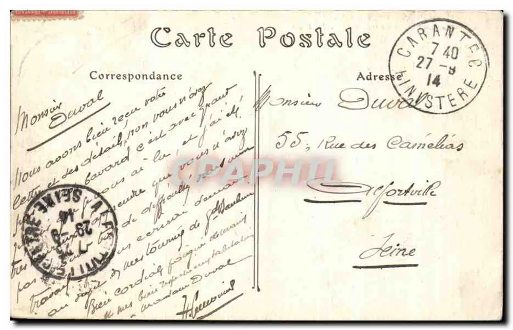 Route von Morlaix nach Carantec — Avenue du Manoir-du-Francis — ND. Phot. - Rückseite