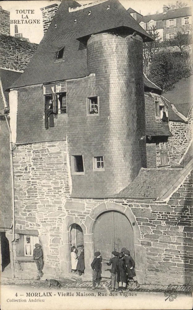 Morlaix - Altes Haus, Rue des Vignes — Sammlung Andrieux, Verlag Toute la Bretagne, n°4 - Vorderseite