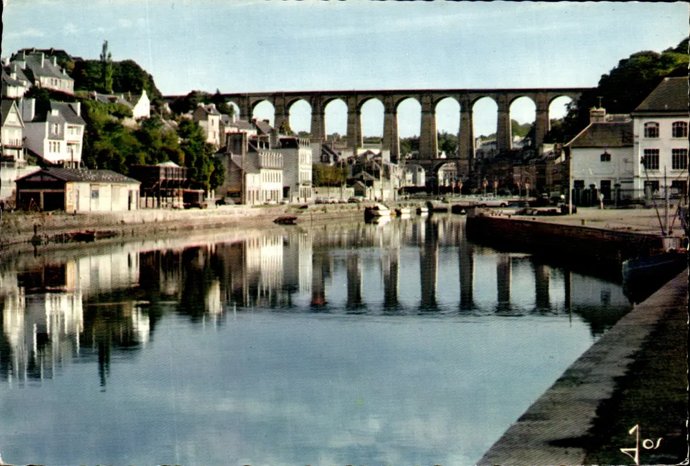 Châteaulin (Finistère) — Die Brücke, die sich in den Fluss spiegelt — Éditions d'Art Iris Jos - Vorderseite