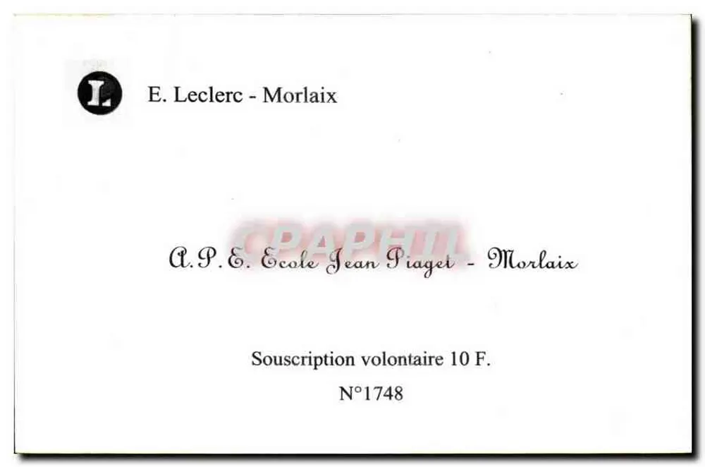 Vista do canal de Morlaix — editor A.P.E. École Jean Piaget, n°1748 - Verso