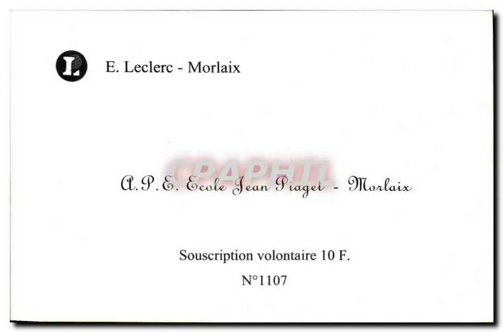 Morlaix — Hotel de l'Europe und Geschäftsstraße — Verlag: Leclerc & Cie, Nr. 650 - Rückseite