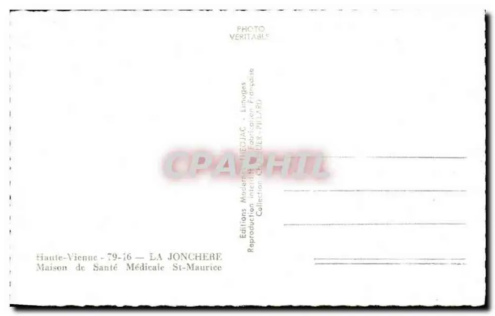 Casa de Saúde Médica — La Jonchère — Edições Modernas - 79-16 - Verso