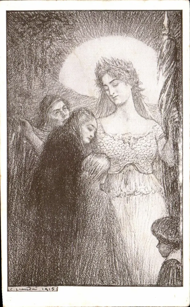 Temat religijny — ilustracja C. Leonardi 1915 — wydawca Duvambez, Paryż - Awers