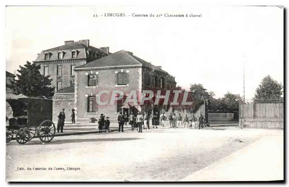 Limoges — Kasernen des 21. Leichtreiters — Édit. du Courrier du Centre, Limoges - Vorderseite