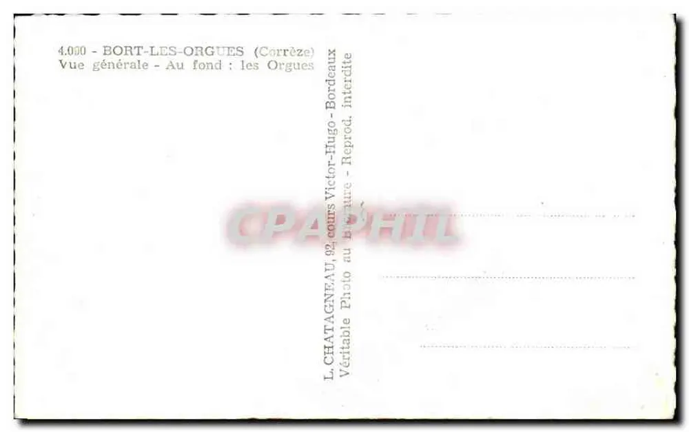 Bort-les-Orgues — Vista geral — editor L. Chatagneau - Verso
