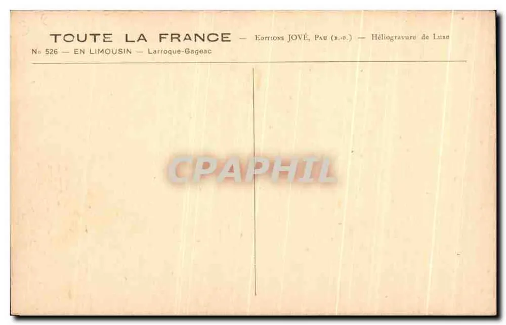 Visão do rio e do vilarejo de Larroque-Gageac — Éditions Jové, Pau (B.P.) — N° 526 - Verso