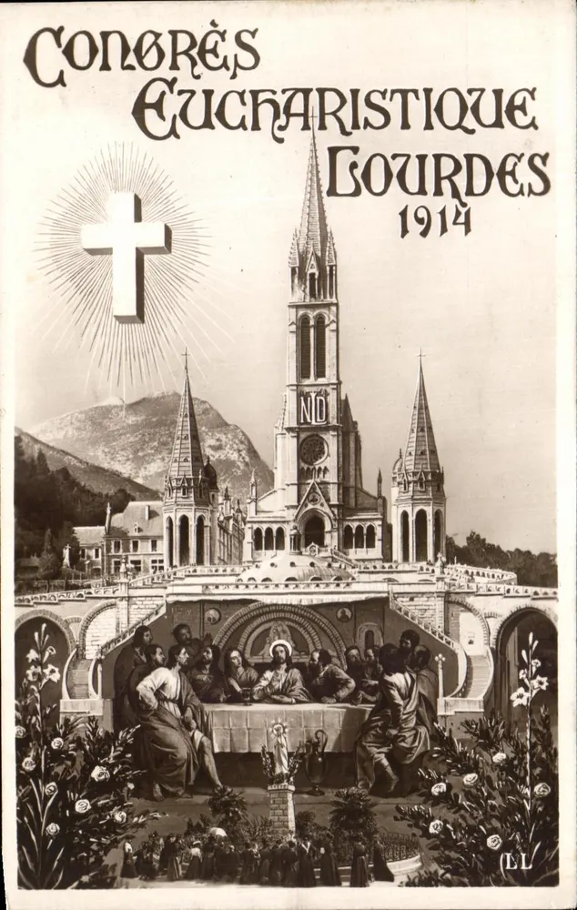 Congresso Eucarístico de Gourdes — 1914 — Editor L. L. - Frente