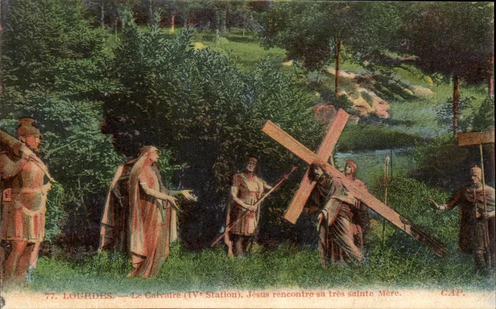 Lourdes — Le Calvaire (IV. Station), Jesus trifft seine heiligste Mutter — CAP - Vorderseite