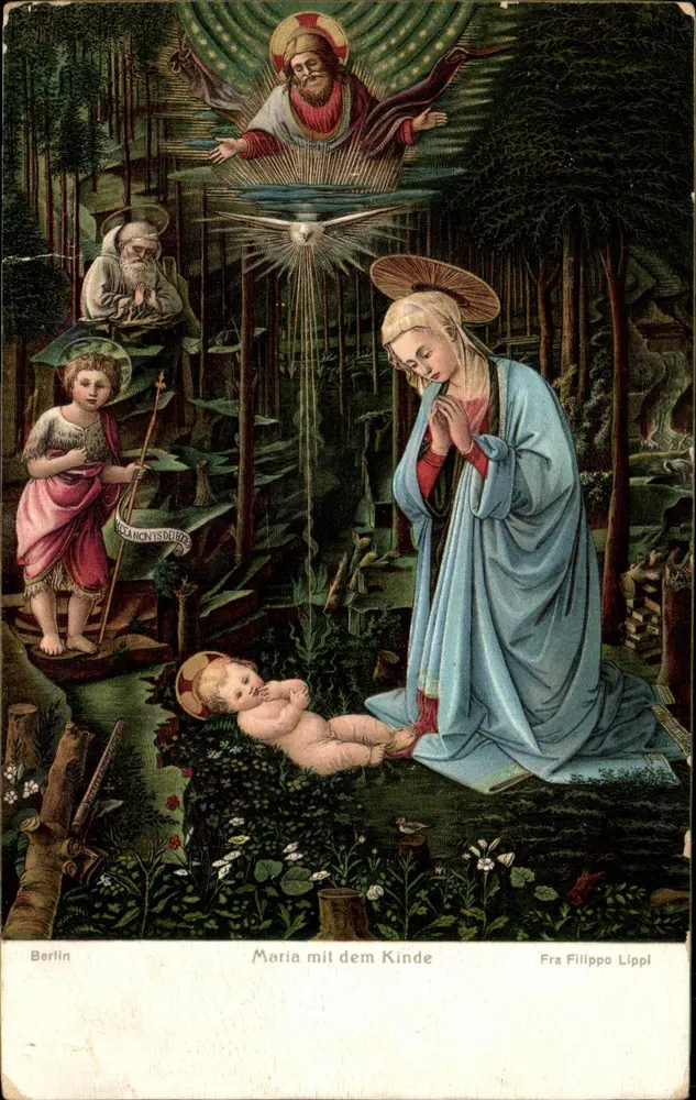 Maria com o Menino — reprodução de uma obra de Fra Filippo Lippi — Berlim - Frente