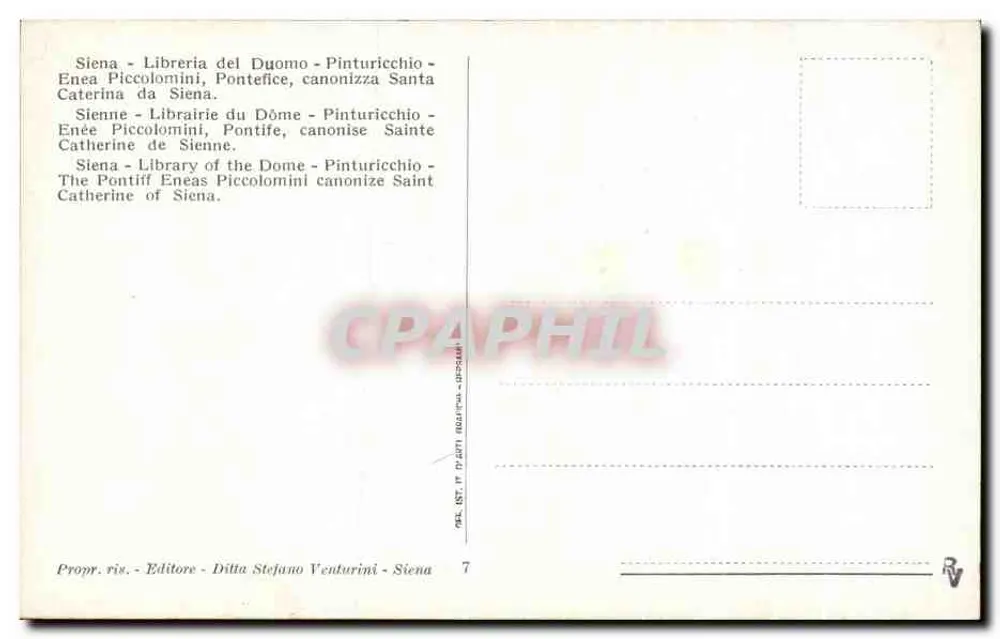 Siena - Bibliothek des Doms - Pinturicchio - Heilige Katharina von Siena - Rückseite