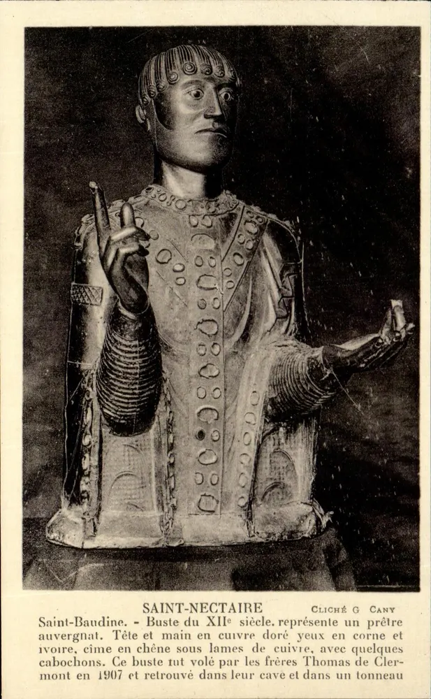 Saint-Nectaire — Büste des 12. Jahrhunderts, darstellend einen Priester — Cliché G Cany - Vorderseite