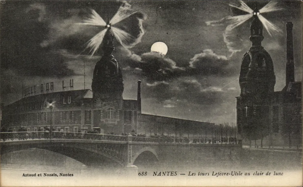Nantes — Die Lefèvre-Utile-Türme im Mondlicht — Artaud et Nozais, n°688 - Vorderseite
