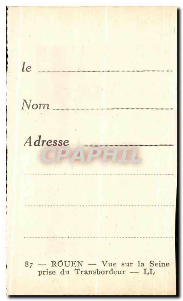 Rouen — Ansicht der Seine vom Transbordeur — LL — n°87 - Rückseite