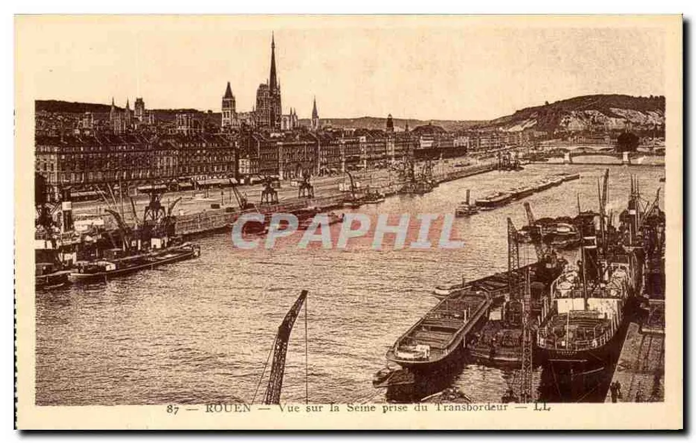 Rouen — Ansicht der Seine vom Transbordeur — LL, Nr. 87 - Vorderseite