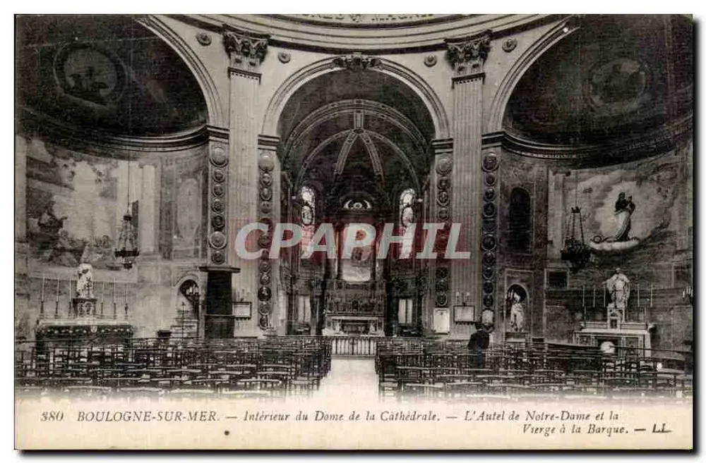 Boulogne-sur-Mer — Innenansicht des Domes der Kathedrale — Der Altar der Notre-Dame und die Jungfrau auf dem Boot — LL - Vorderseite