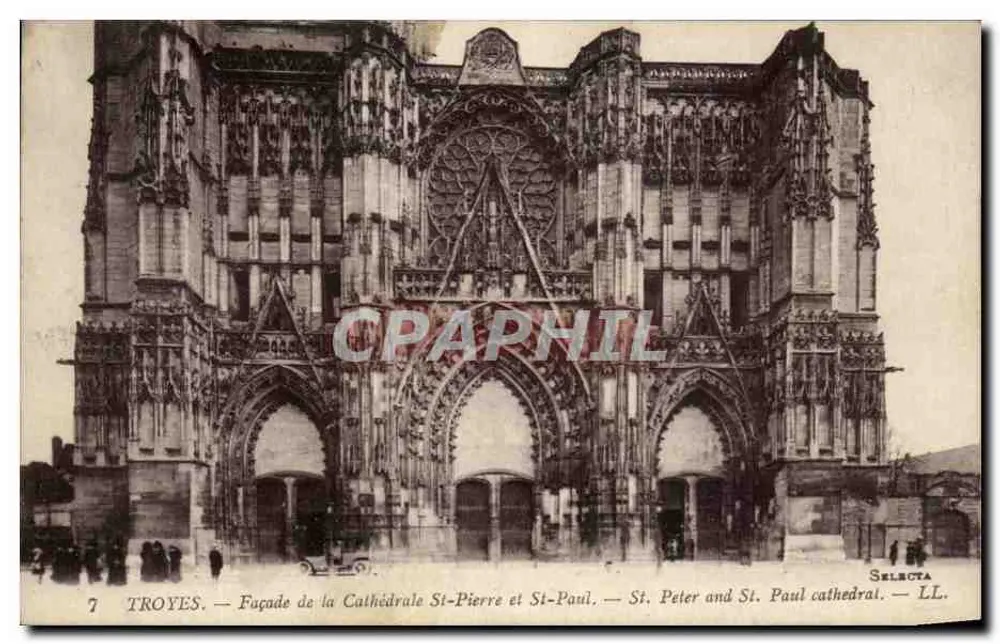 Troyes — Fassade der Kathedrale Saint-Pierre und Saint-Paul — Selecta LL - Vorderseite