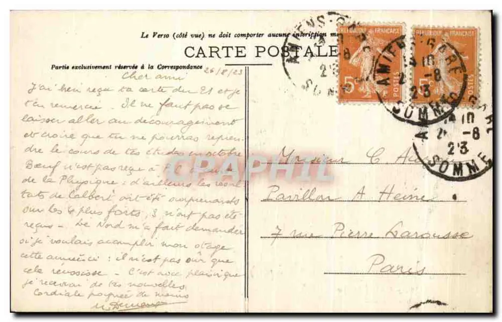Amiens — Catedral (Lado das Stalles) — R. Caron, editor, n°12 - Verso