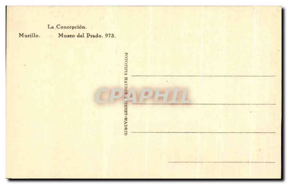 La Conception — Murillo — Museu do Prado, n° 973 - Verso