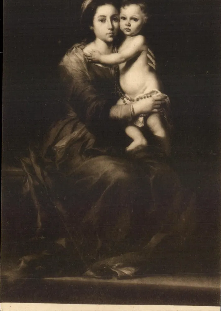 Die Jungfrau des Rosenkranzes — Murillo — Museo del Prado, n° 975 - Vorderseite