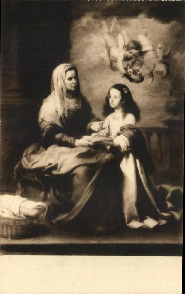 Santa Ana gibt der Jungfrau eine Lehre — Murillo — Hauser-Ausgabe, Nr. 968 - Vorderseite