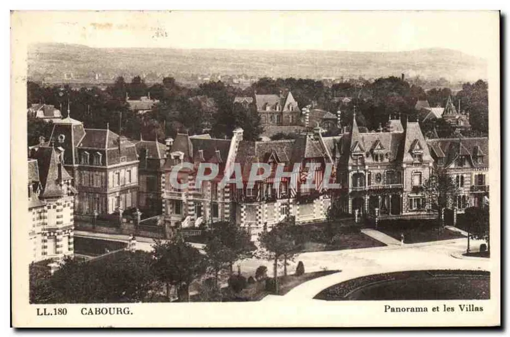 Cabourg — Panorama e as Villas — LL.180 — Éditeur des Arts Photomécaniques - Frente
