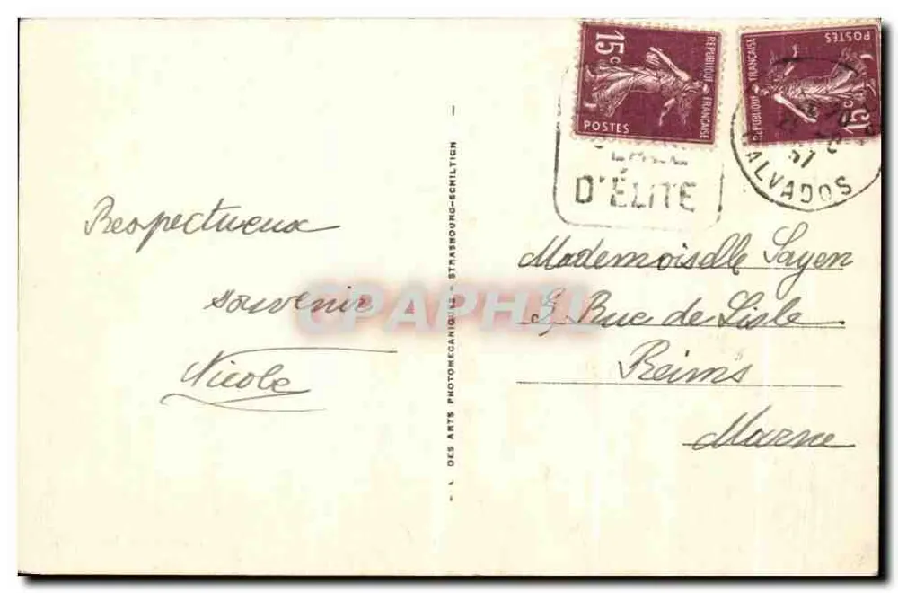 Cabourg — Panorama e as Villas — LL.180 — Éditeur des Arts Photomécaniques - Verso
