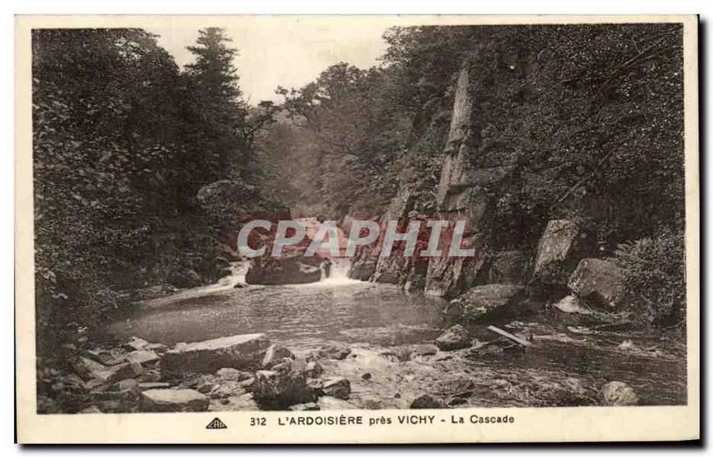 A ARDOISIÈRE perto de VICHY - A Cachoeira — Bilhete postal moderno n°312, editor Bilhete postal moderno dos Arts - Frente