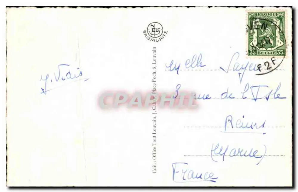 Église Saint-Pierre - Transept Sud — vue de l'édifice gothique avec son clocher à flèche, éditeur Neis, Louvain - Reverso