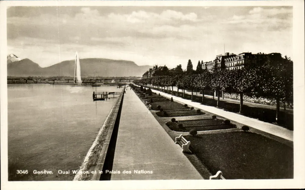 Genf, Quai Wilson und das Palais des Nations — Ausgabe Georges Jaeger, Nr. 3046 - Vorderseite