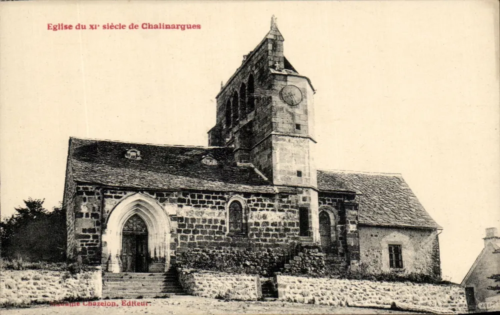 Kerk van de 11e eeuw van Chalinargues — Madame Chazelon, Uitgever, n°208 - Voorkant