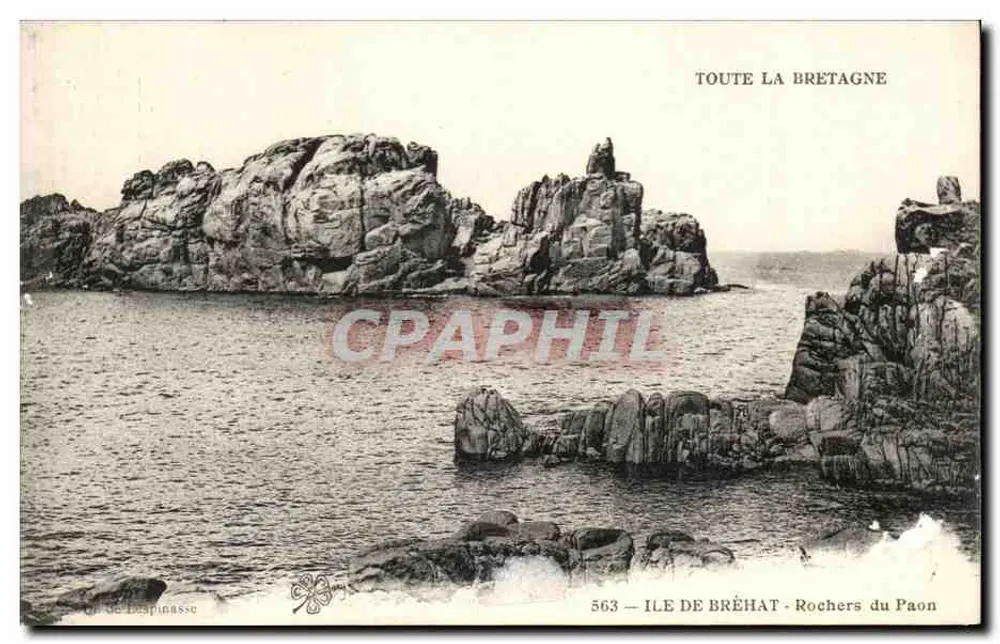 Insel Bréhat — Felsen des Pfau — Toute la Bretagne, Serie 563, Verlag G. De Luspinasse - Vorderseite
