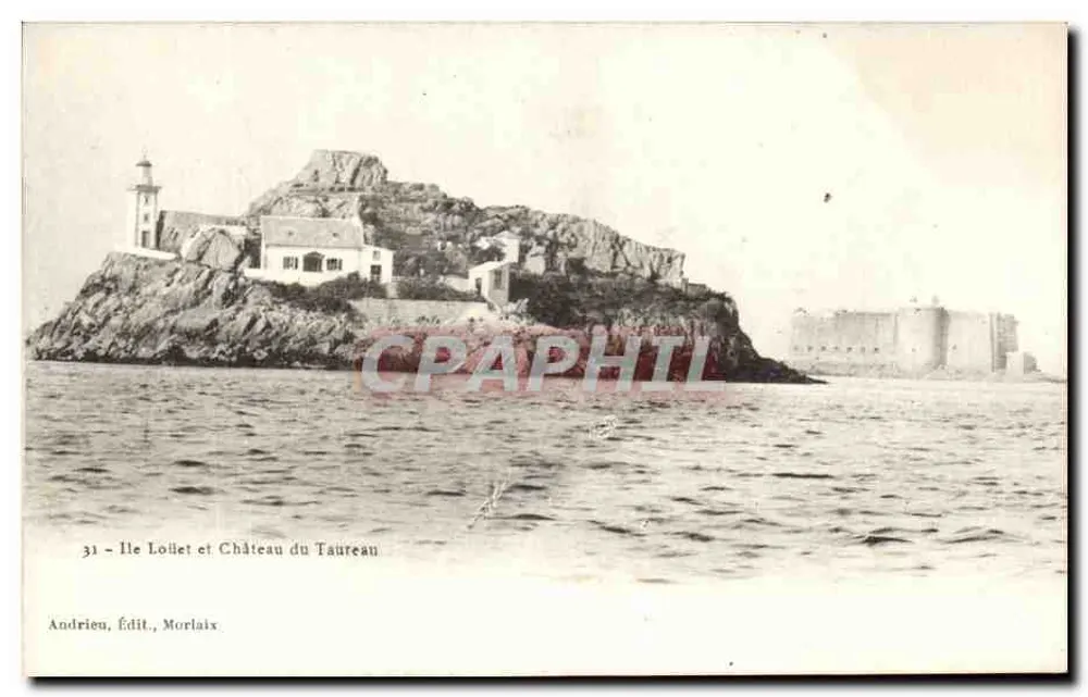 Ilha Loliet e Castelo do Tauro — Andrieu, editor, Morlaix - Frente