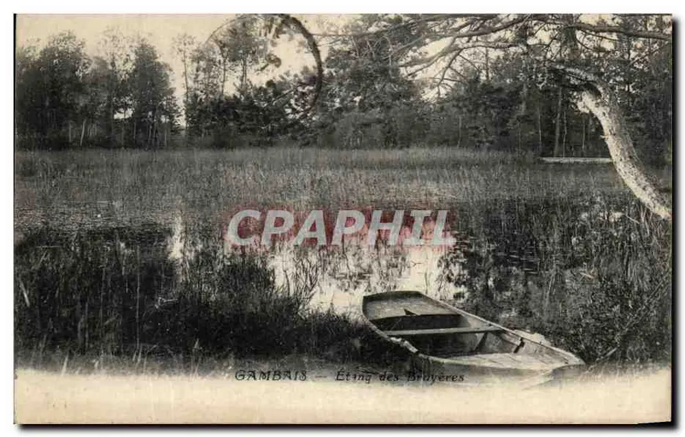 Gambais — Étang des Broyerères — Tarjeta postal antigua - Anverso