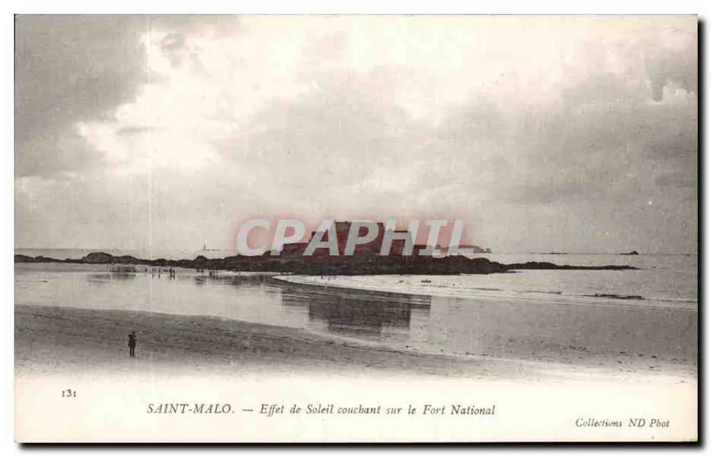 Saint-Malo — Sonnenuntergangseffekt am Nationalen Fort — Collections ND Phot - Vorderseite